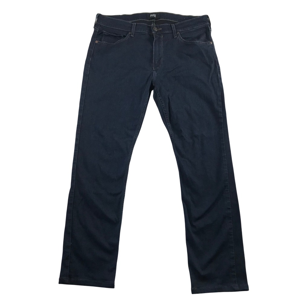 Paige Federal Slim Straight Leg Jeans Mens 34 Dark Wash Indigo Transcend Denim